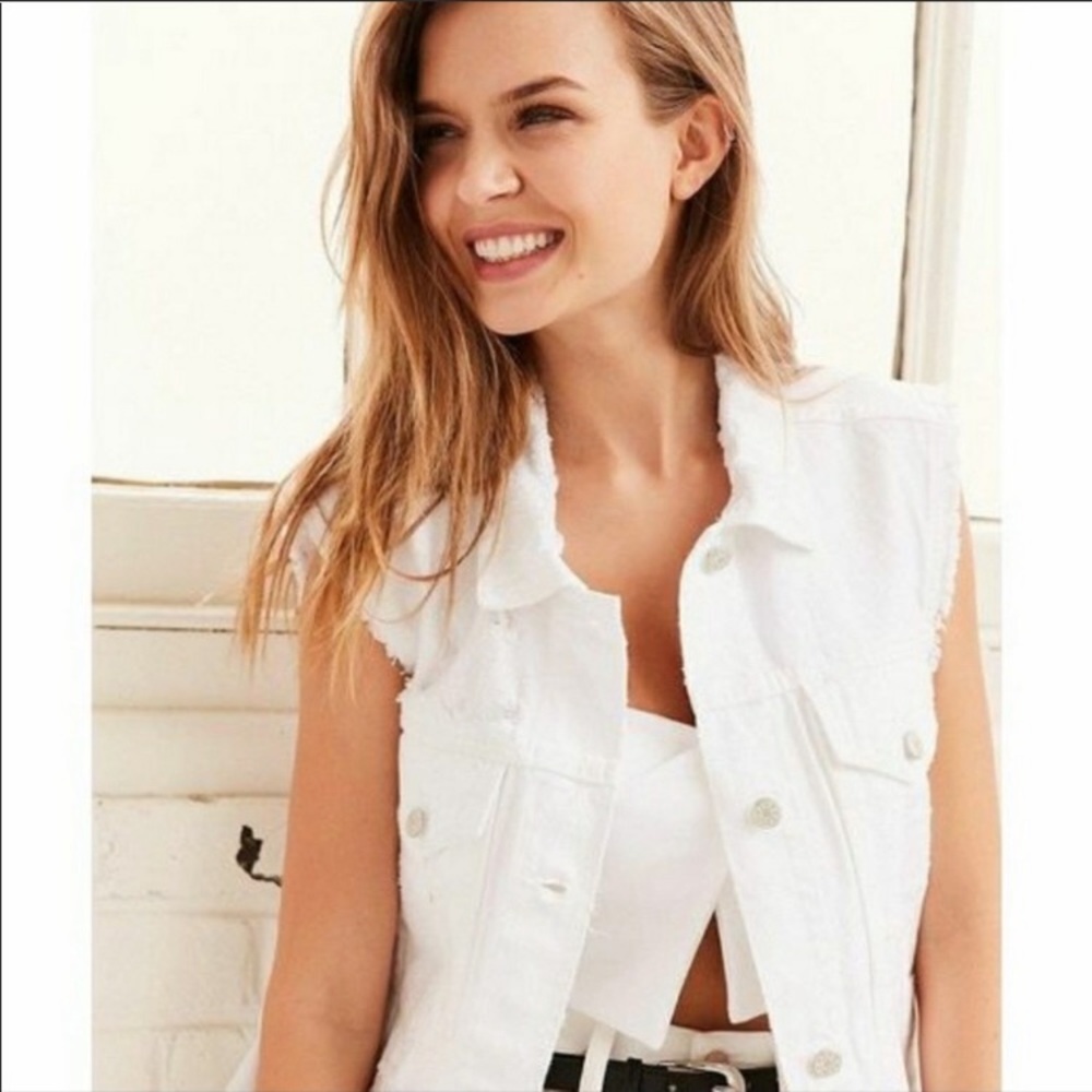 White jean vest